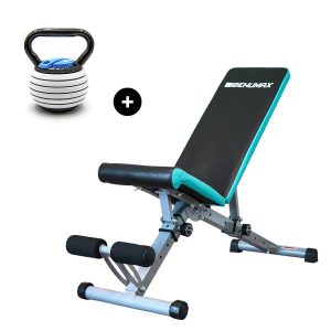 banco de pesas steel + pesa rusa 18kg