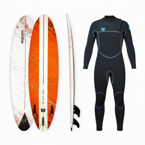 Evolutive Be Wave Rider 6’4″ + Neopreno largo - fondo blanco